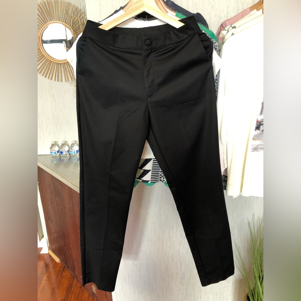 Black tailored pants.
